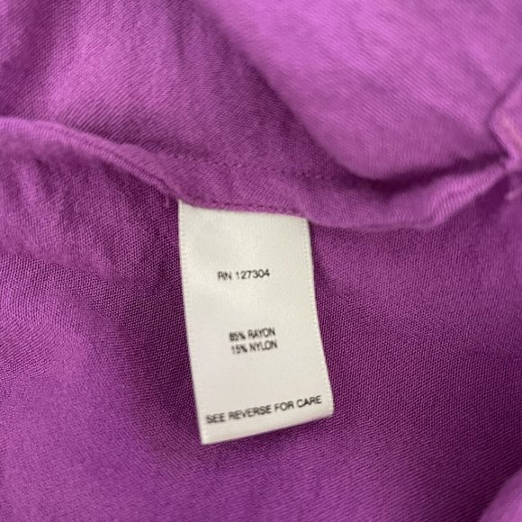 John Mark Blouse tunic top Wired Collar Crinkle Women’s size XL purple Rayon - Picture 7 of 7